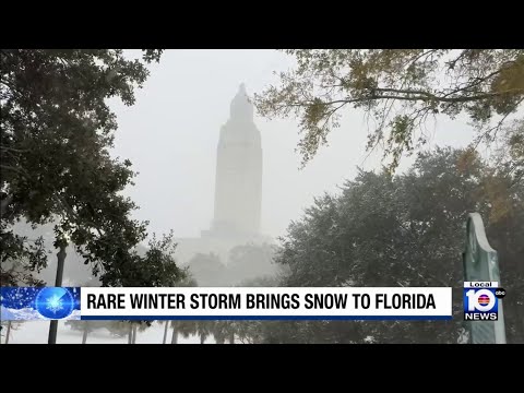 Rare winter storm brings snow to Florida