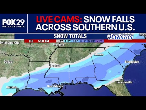 LIVE CAMERAS ❄️ Snow falls in southern U.S. including Texas, Florida