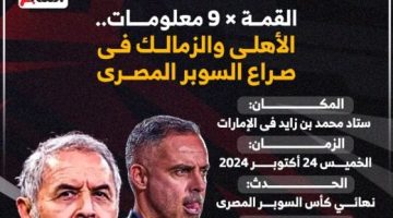 الكلاسيكو × 9 معلومات.. الأهلي والزمالك فى صراع السوبر المصري.. إنفو جراف - التقرير