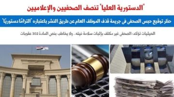 "المحكمة الدستورية العليا" تنصف الصحفيين والإعلاميين بـ5 مبادئ.. برلمانى - التقرير